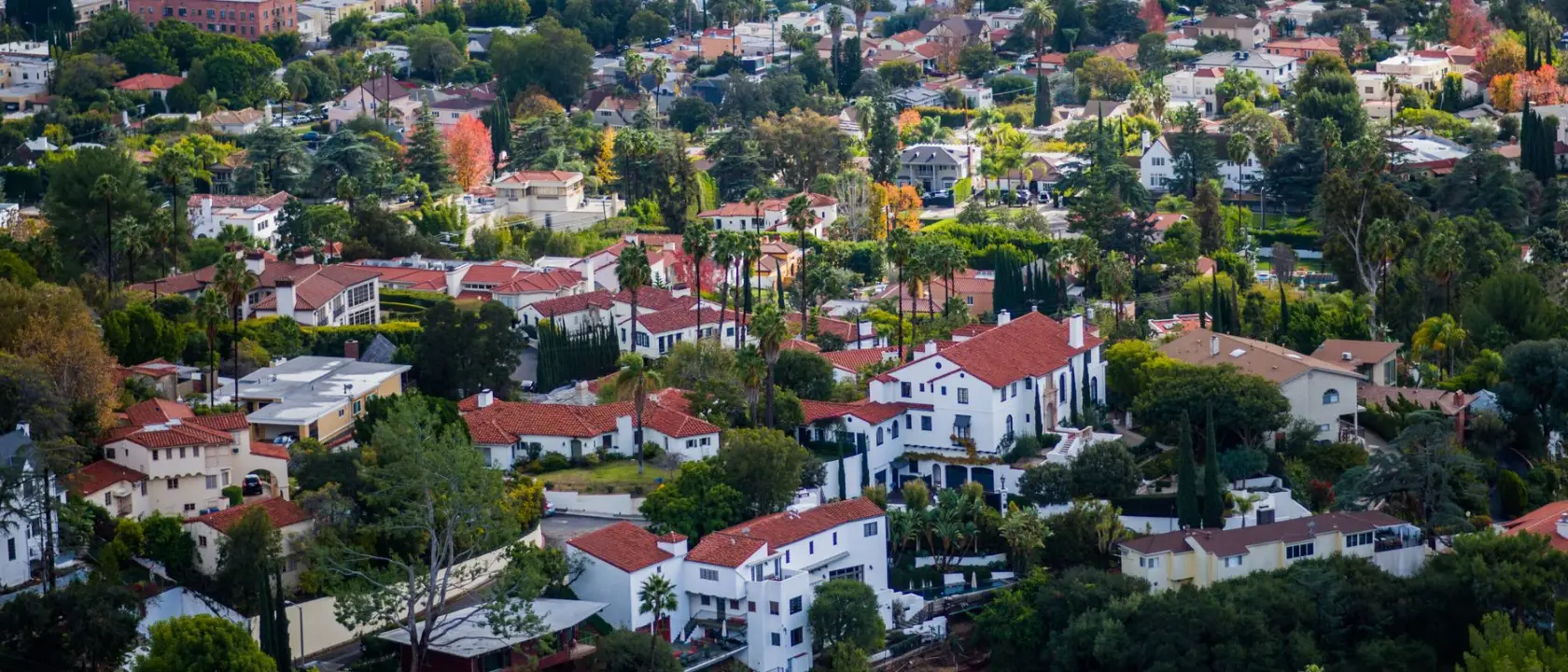 A sunny hillside residential neighborhood in West Los Angeles