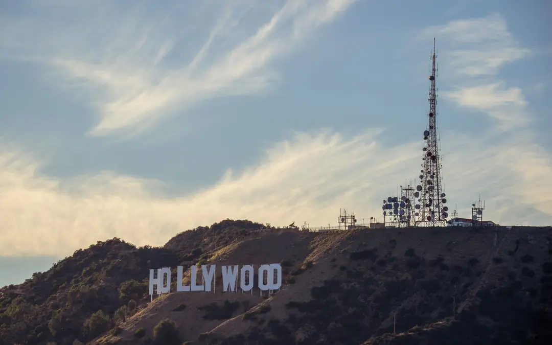 The Hollywood Sign on the hillside above Hollywood, CA